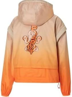 Women's Convertible-Sleeve Woven Jacket, Orange, XL