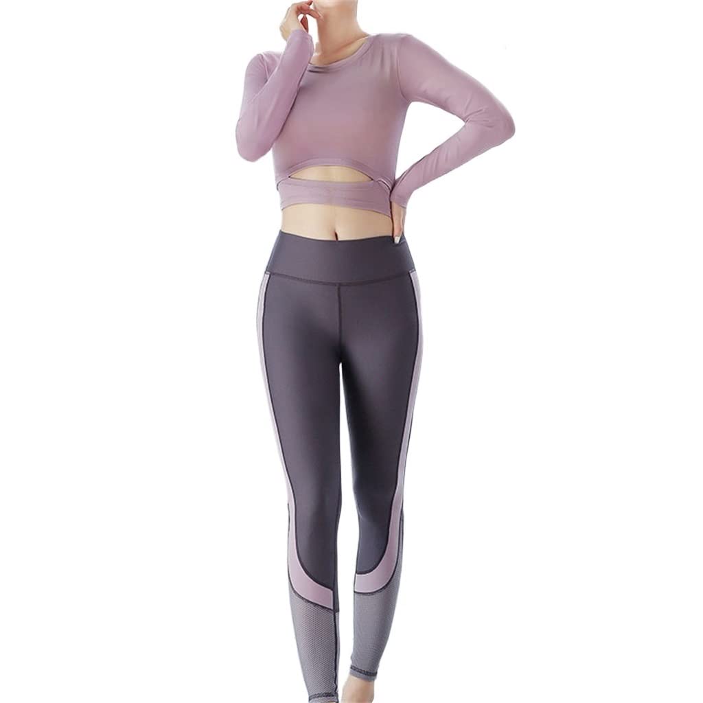 Women's Short-Sleeve Stretch Yoga Set