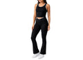 Women's Ribbed Crop Tank and Flared Yoga Pants Set