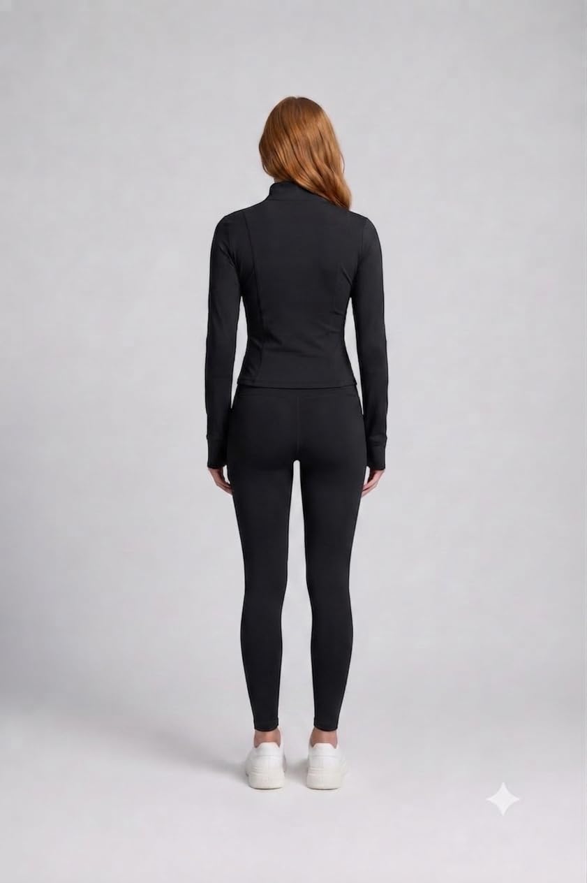 Women's Full-Zip Jacket and High-Waist Leggings Set