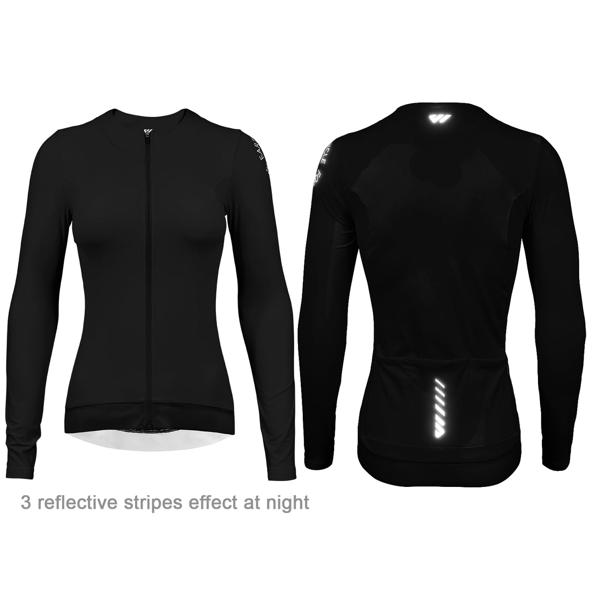 Women's Thermal Long-Sleeve Cycling Top with Rear Pockets