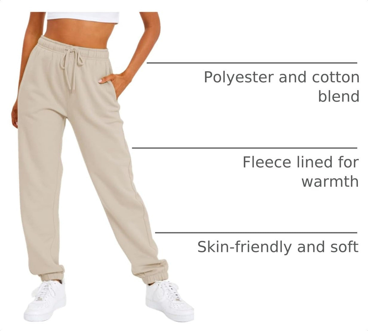 Women's High-Waist Fleece-Lined Joggers