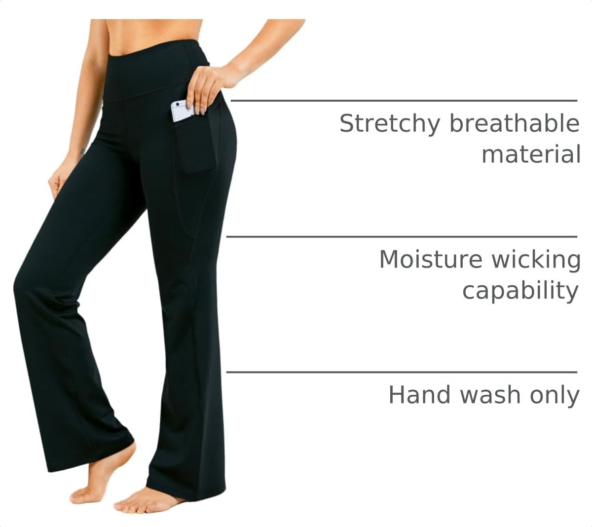 Women's Bootcut Yoga Pants with Side Pockets