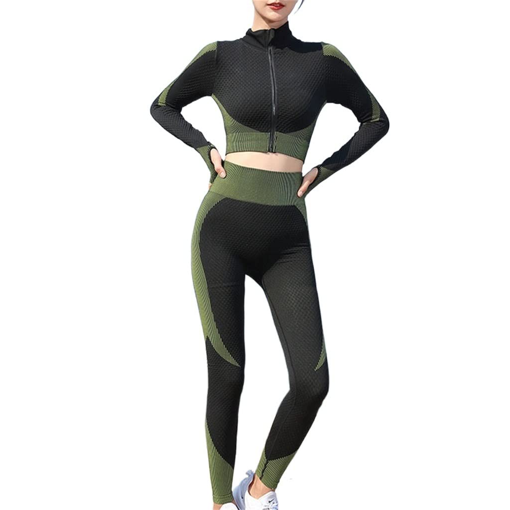 Women's Stretch Yoga Outfit with Flat-Seam Detailing