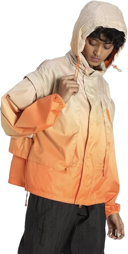 Women's Convertible-Sleeve Woven Jacket, Orange, XL