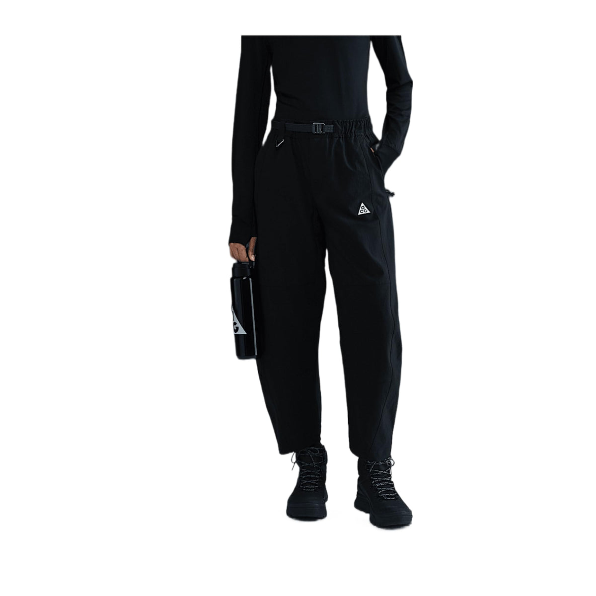 Women's Water-Repellent Hiking Pants, Black, Small