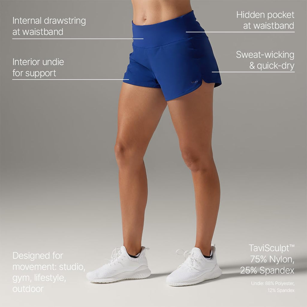 Women's Lightweight Athletic Shorts with Hidden Pocket