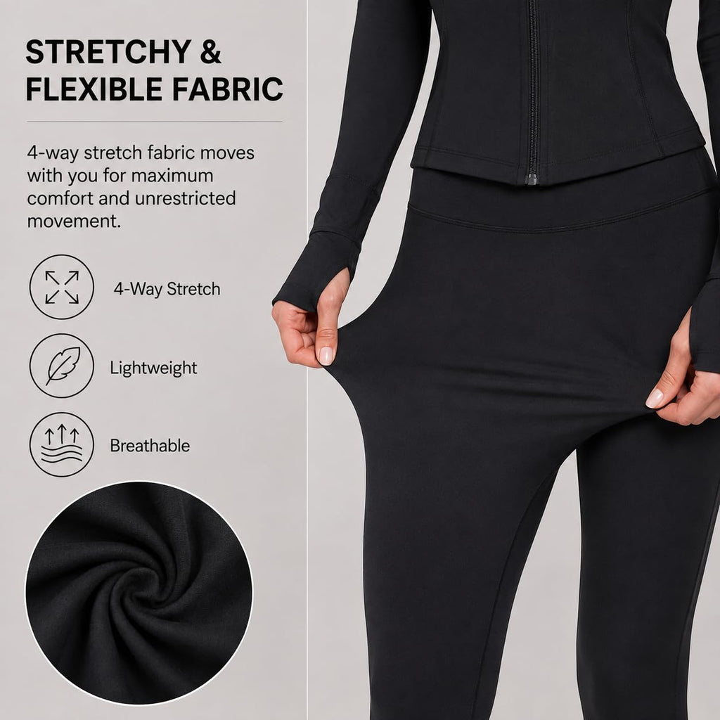 Women's Full-Zip Jacket and High-Waist Leggings Set