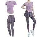 Women's V-Neck Top and High-Waist Leggings Set, XXL