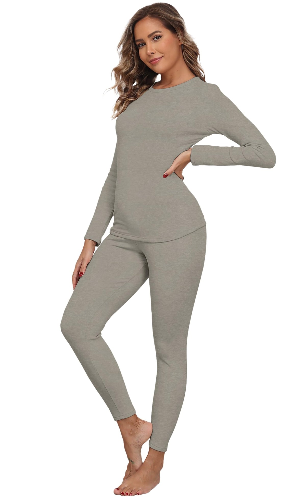 Women's Fleece-Lined Thermal Top and Leggings Set