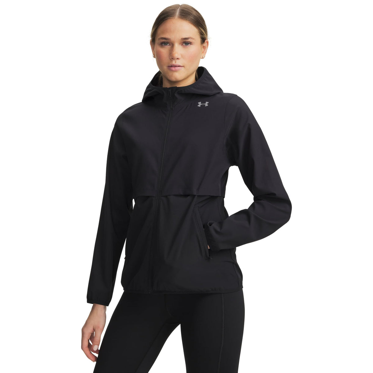 Women's Water-Repellent Running Jacket, Black, XS