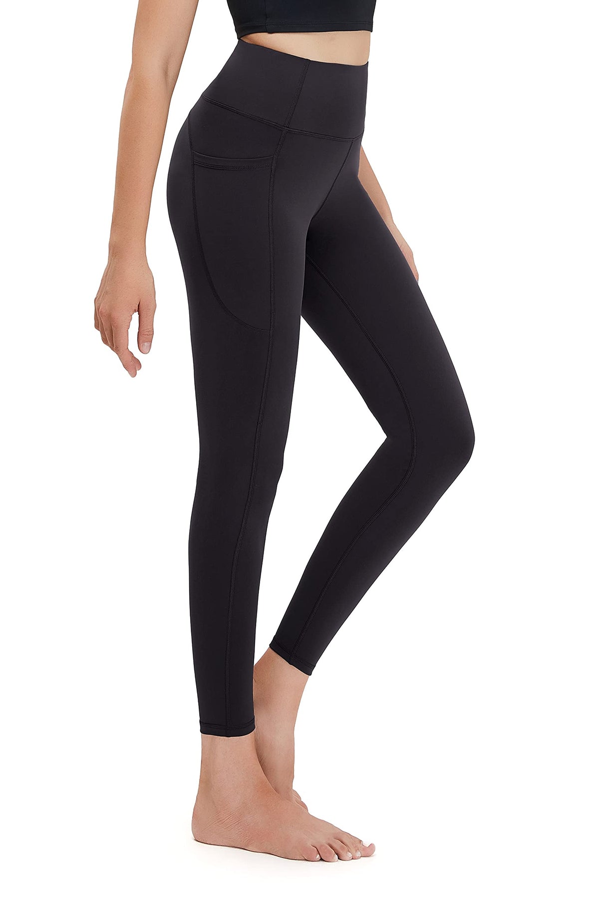 Women's High-Waist Yoga Leggings with Side Pockets, 25 in