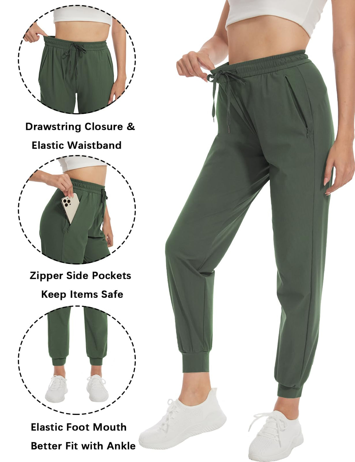 Women's Lightweight Joggers with Zip Pockets