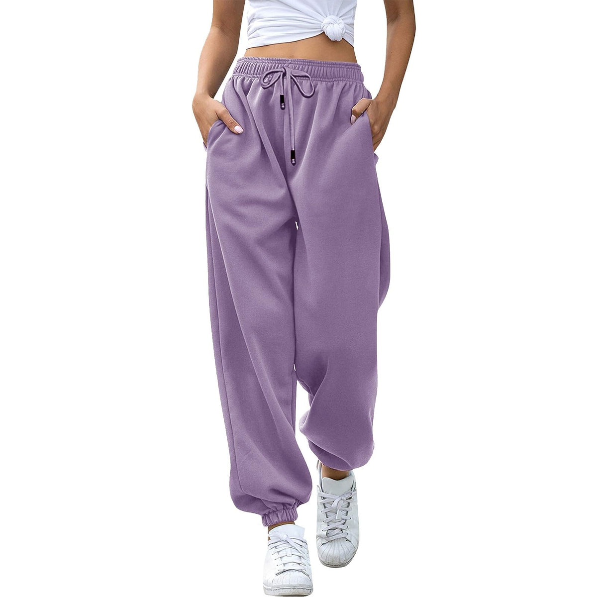 Women's Relaxed Drawstring Joggers with Pockets