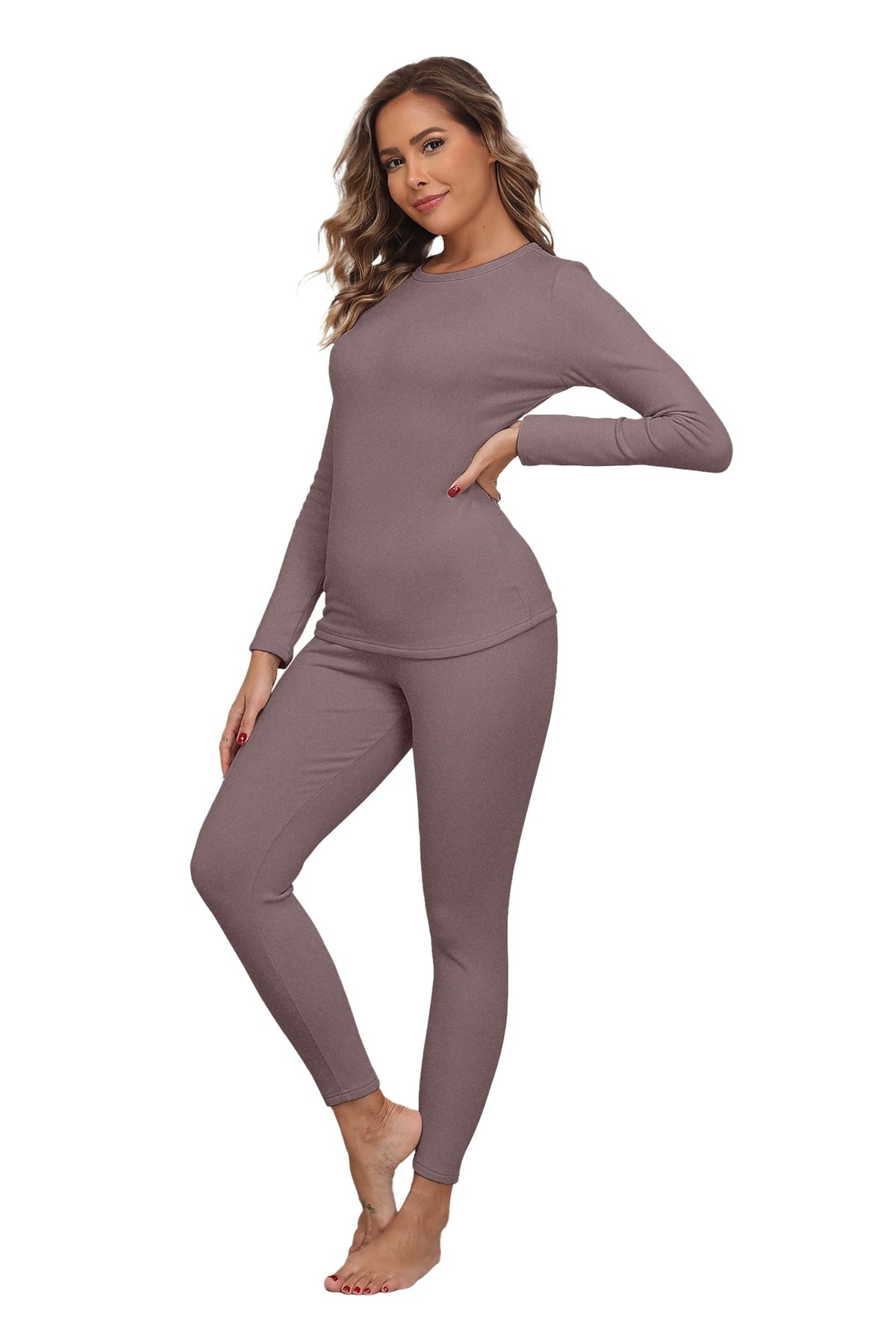 Women's Fleece-Lined Thermal Top and Leggings Set