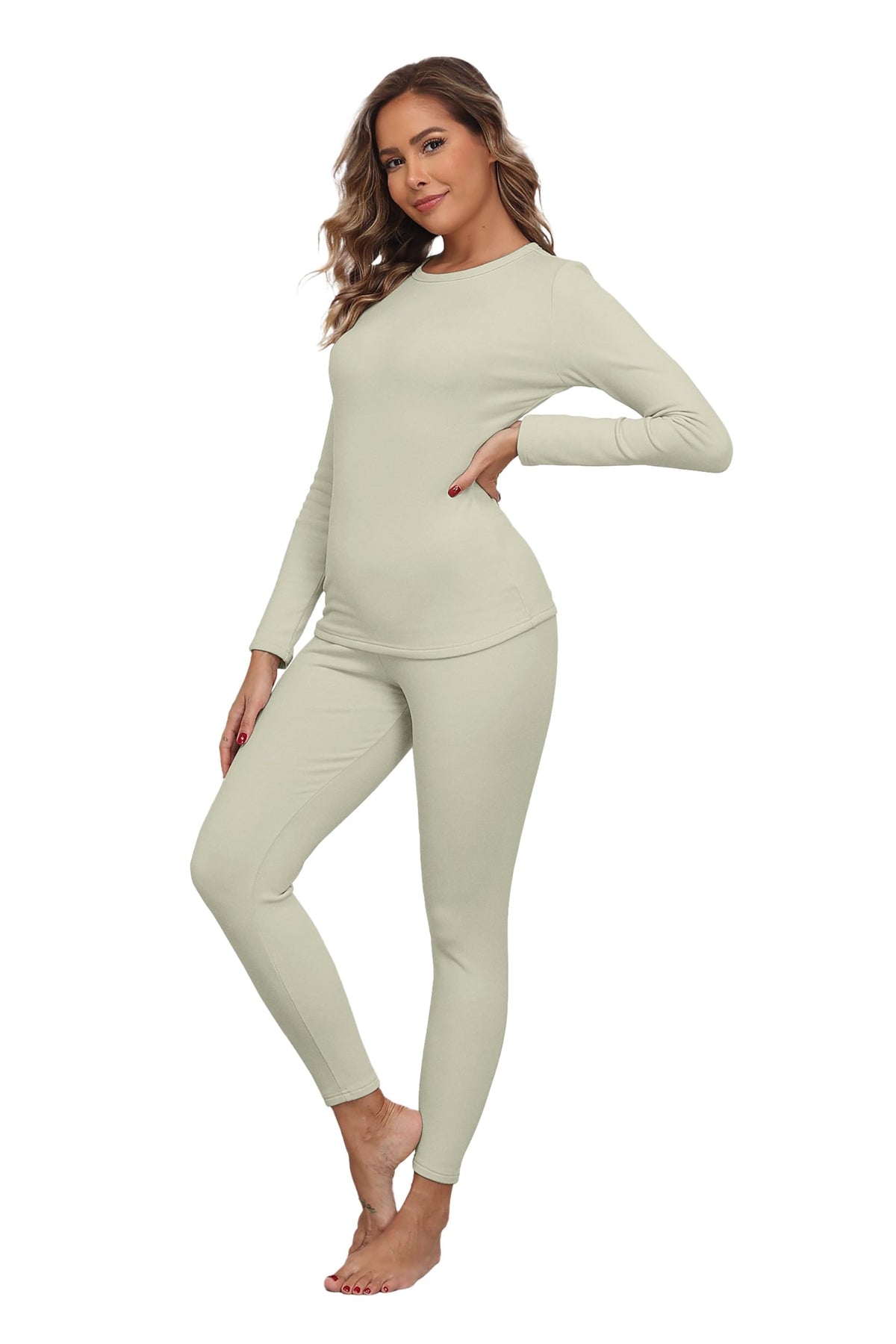 Women's Fleece-Lined Thermal Top and Leggings Set