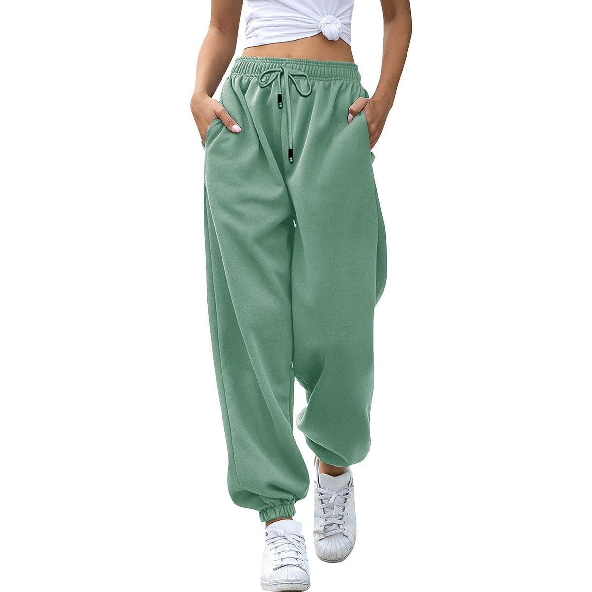 Women's Relaxed Drawstring Joggers with Pockets