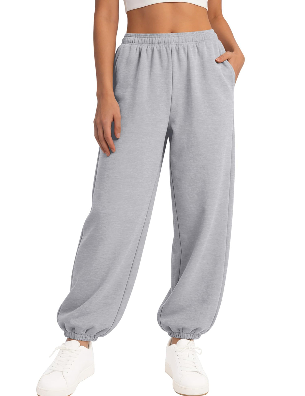 Women's Relaxed Fleece Sweatpants with Foldover Waist