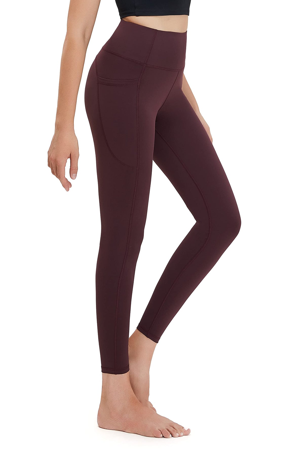 Women's High-Waist Yoga Leggings with Side Pockets, 25 in
