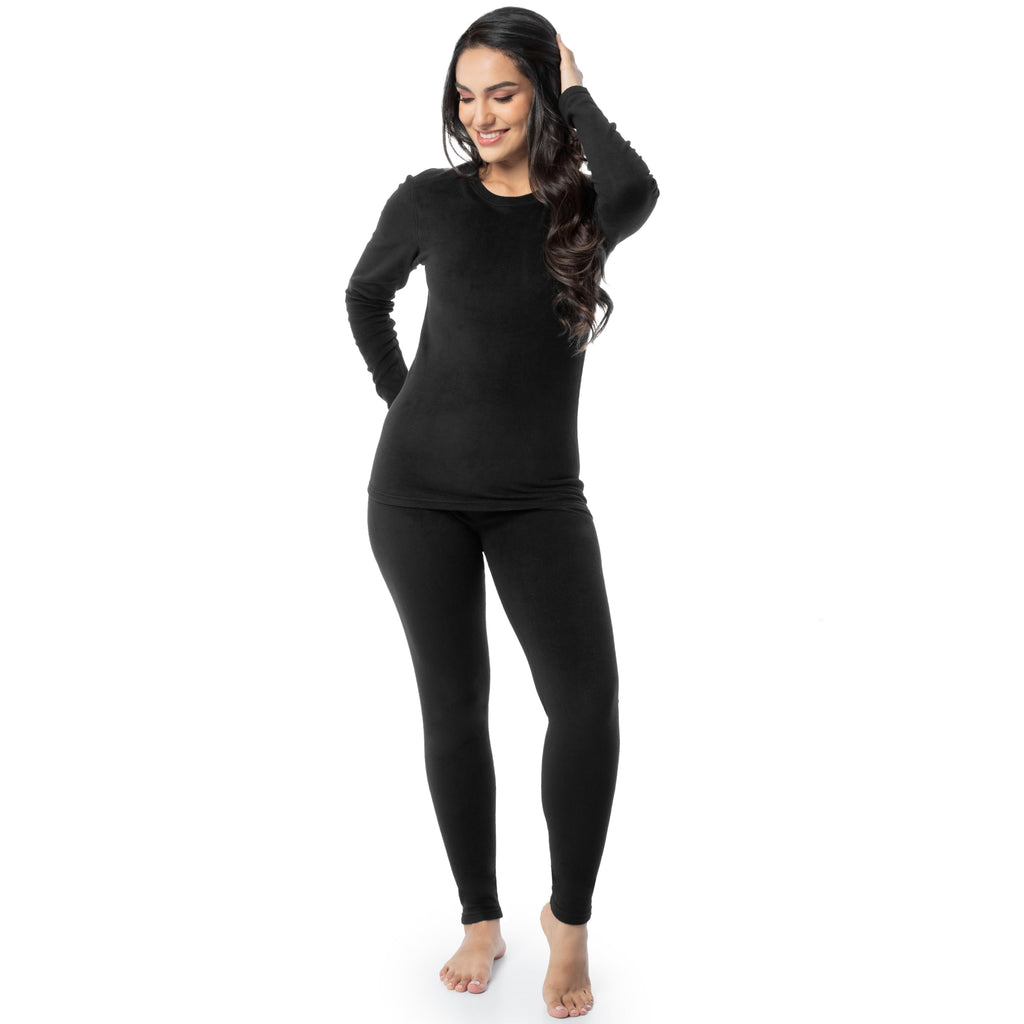 Women's Stretch Fleece-Lined Thermal Underwear Set