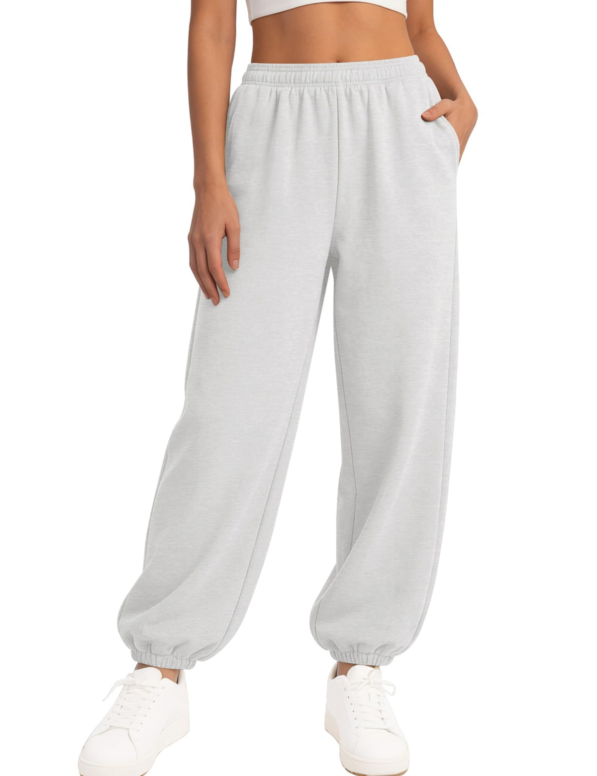 Women's Relaxed Fleece Sweatpants with Foldover Waist
