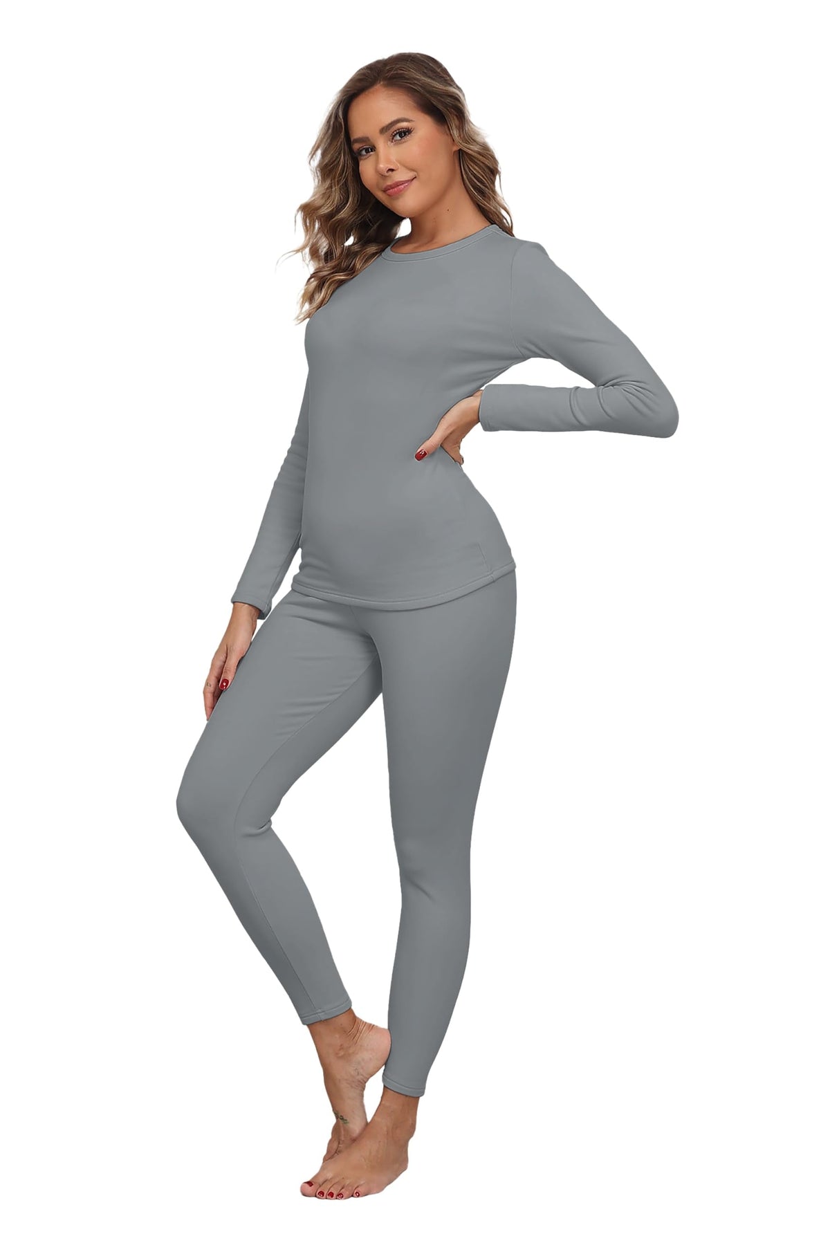 Women's Fleece-Lined Thermal Top and Leggings Set