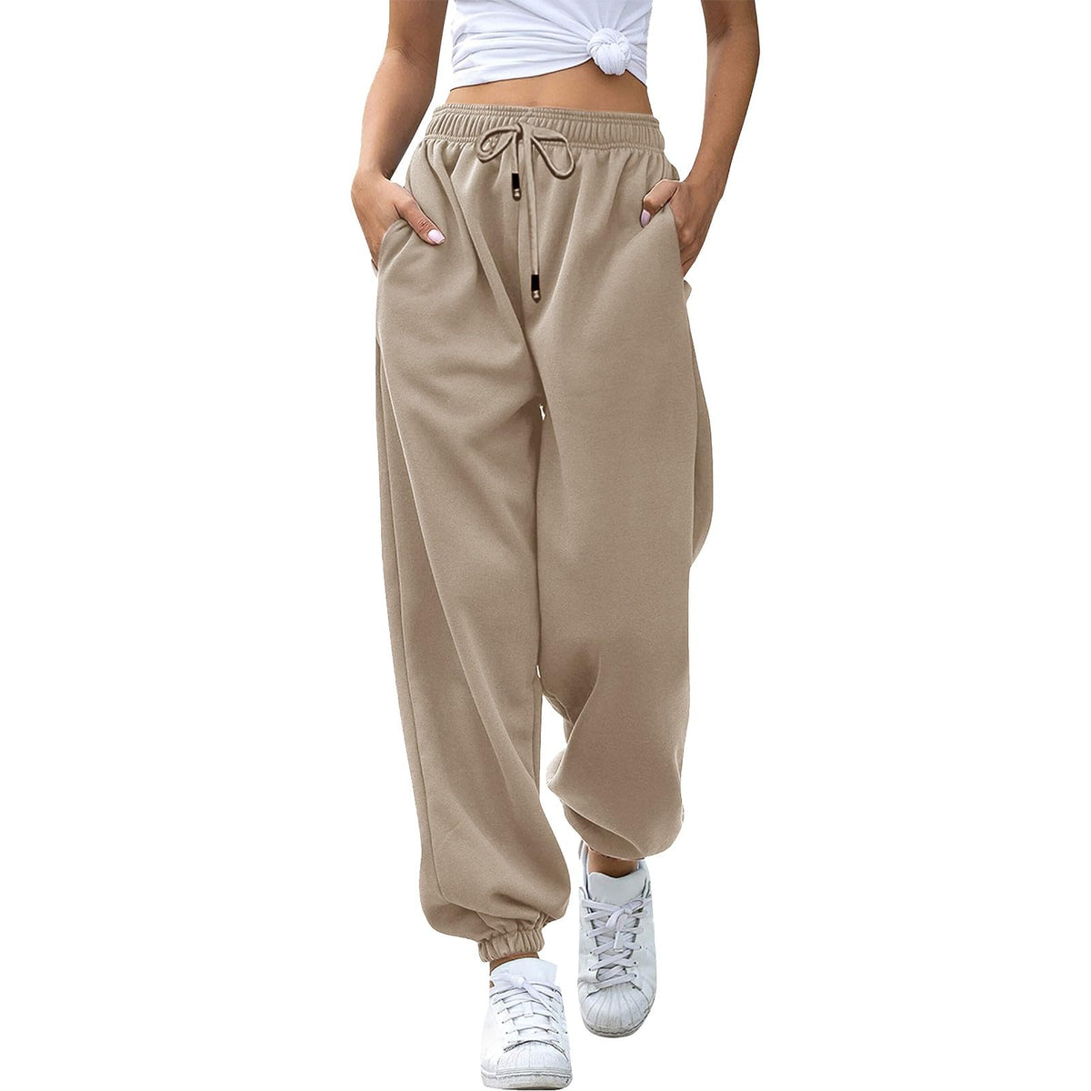 Women's Relaxed Drawstring Joggers with Pockets