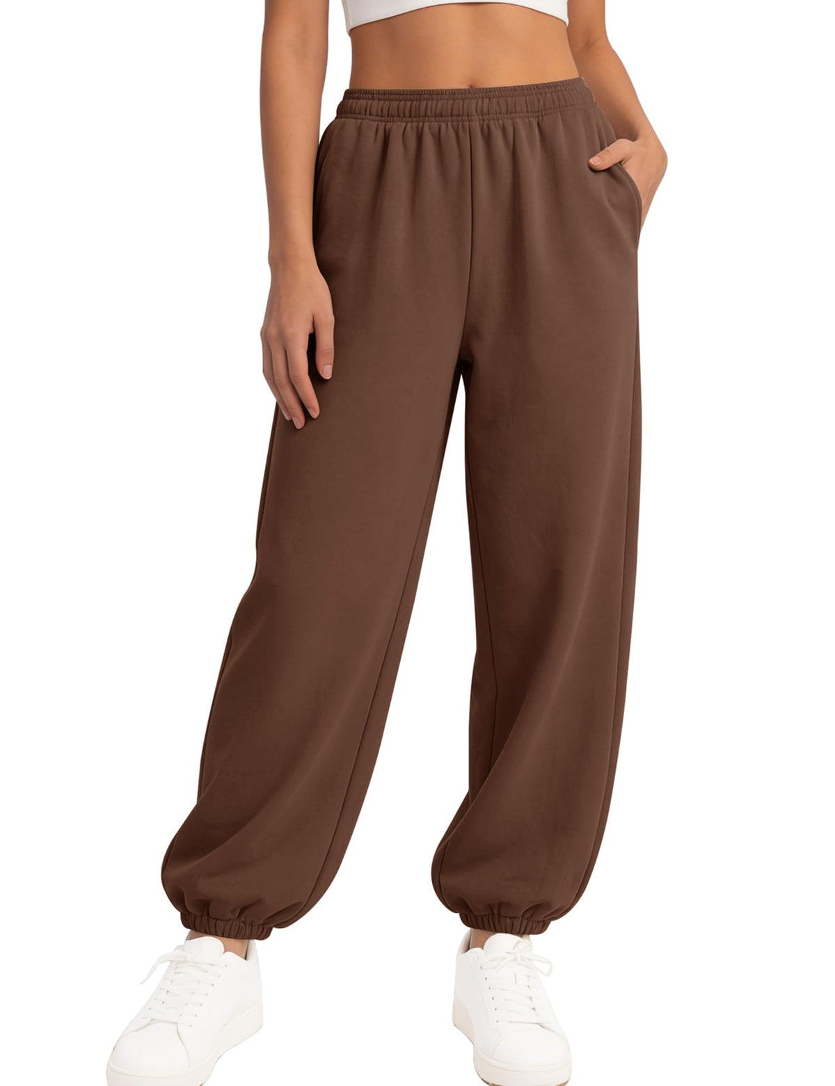 Women's Relaxed Fleece Sweatpants with Foldover Waist