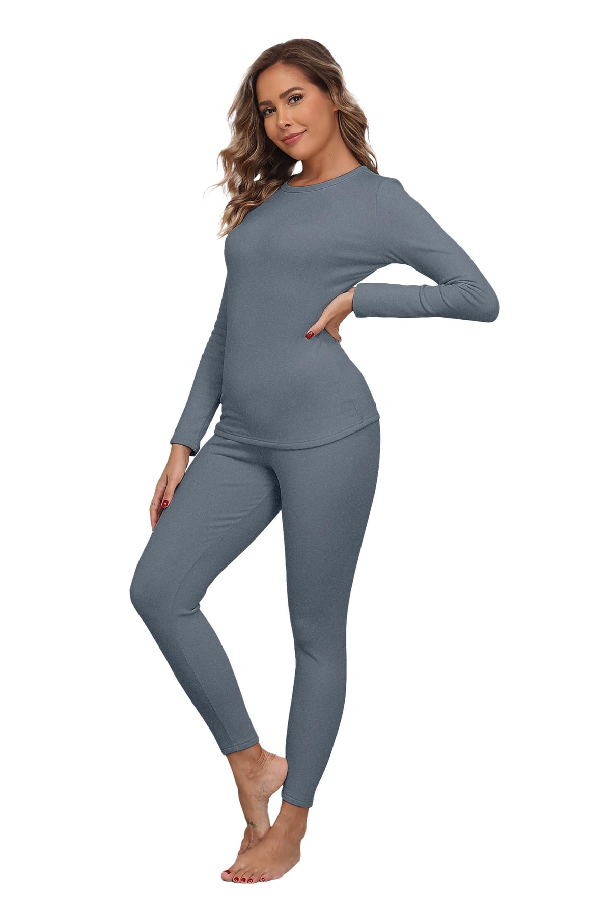 Women's Fleece-Lined Thermal Top and Leggings Set
