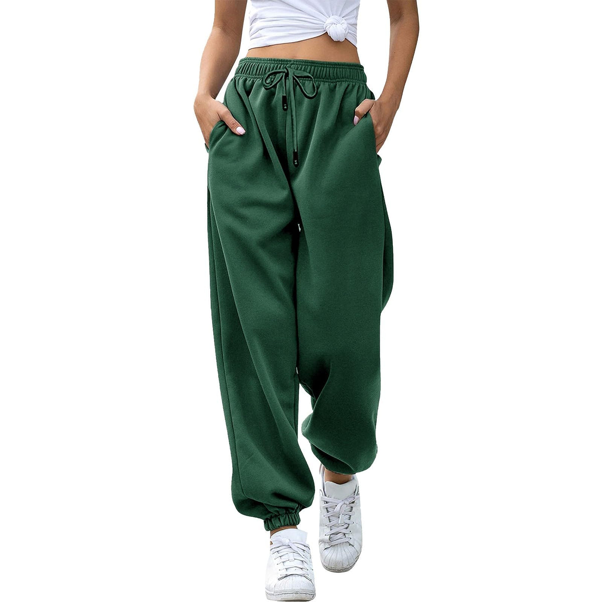 Women's Relaxed Drawstring Joggers with Pockets