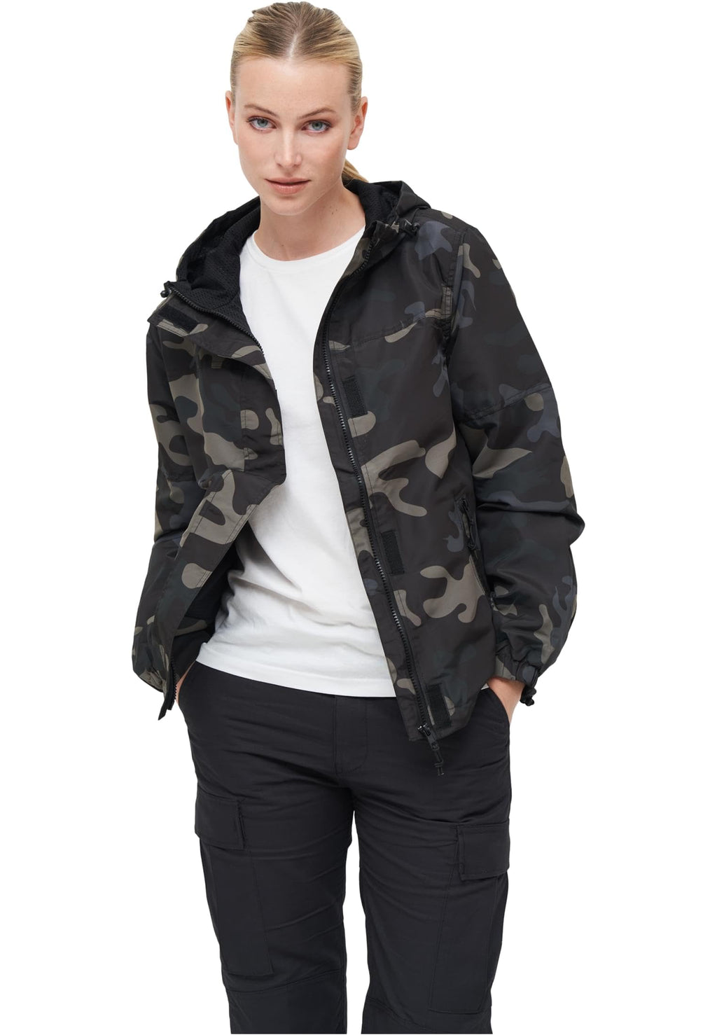 Women's Mesh-Lined Windbreaker, Dark Camo, XS
