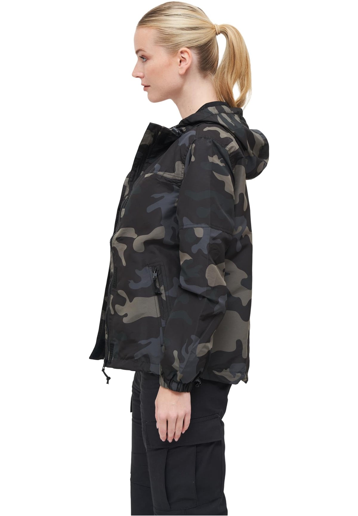 Women's Mesh-Lined Windbreaker, Dark Camo, XS