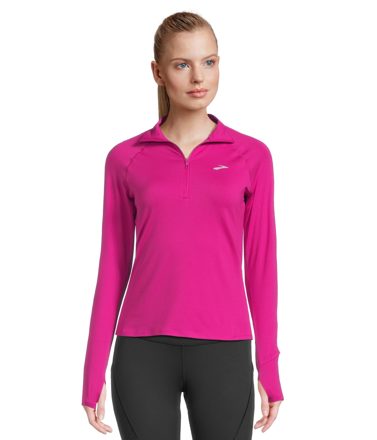 Women's Stretch Half-Zip Running Top with Watch Window