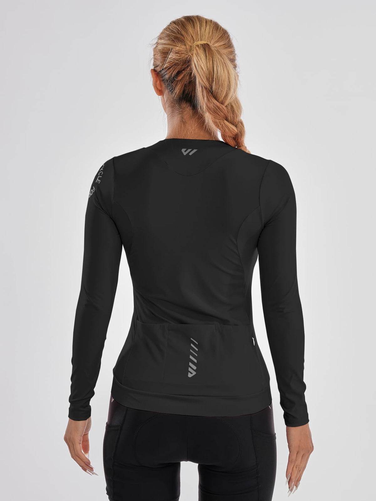 Women's Thermal Long-Sleeve Cycling Top with Rear Pockets
