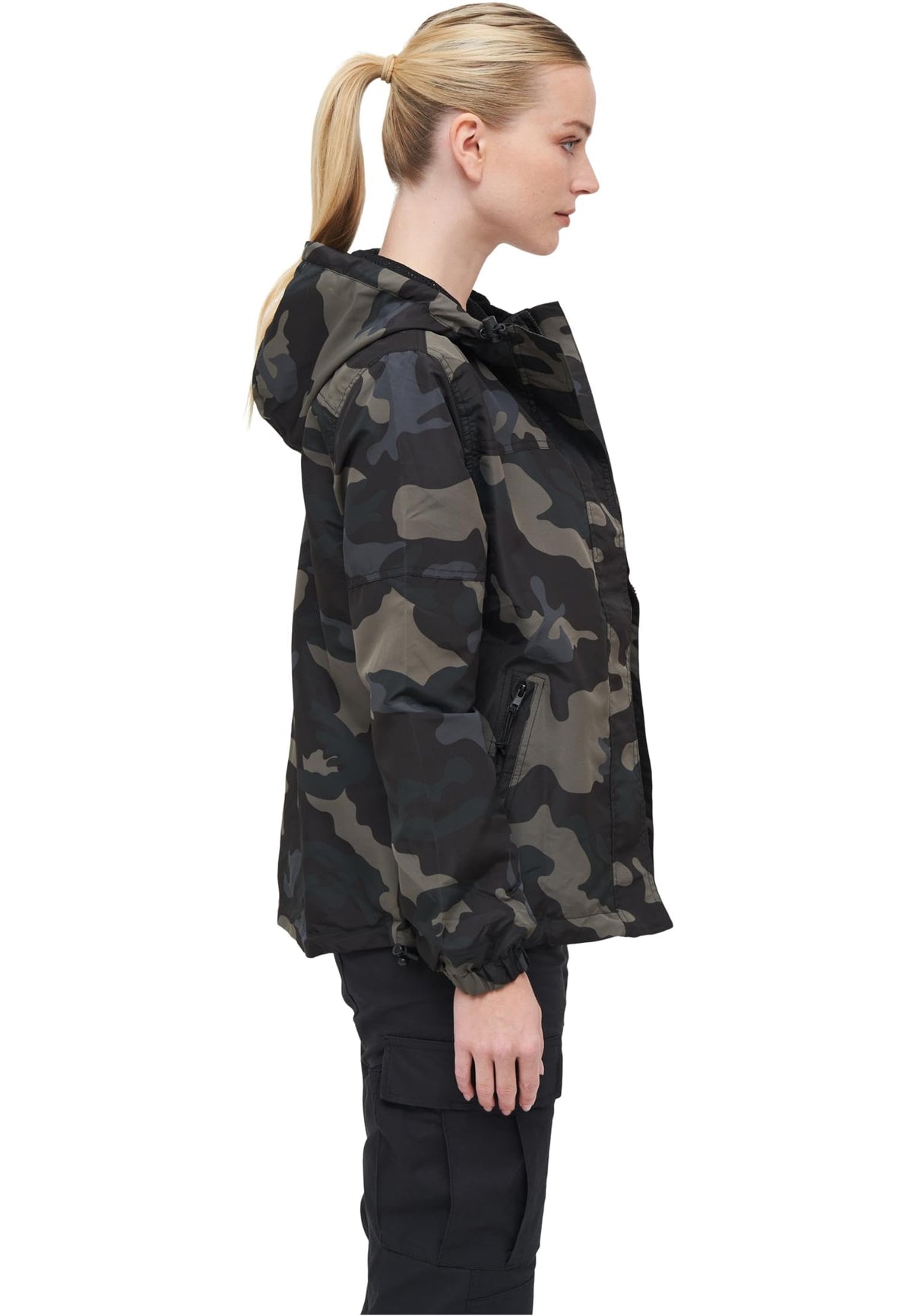 Women's Mesh-Lined Windbreaker, Dark Camo, XS