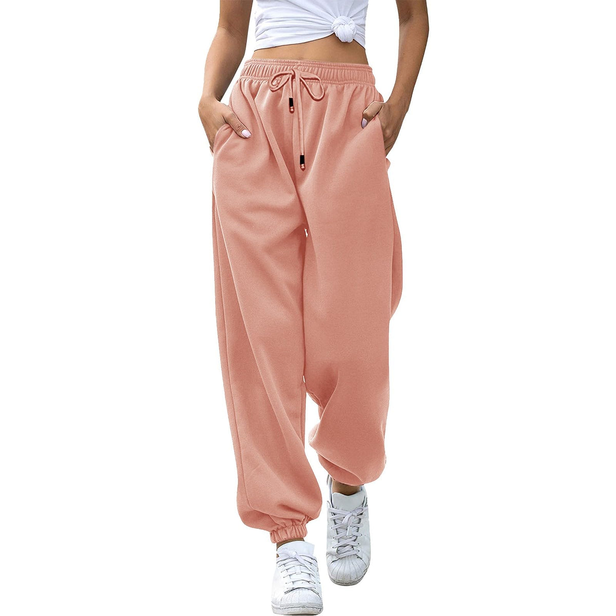 Women's Relaxed Drawstring Joggers with Pockets