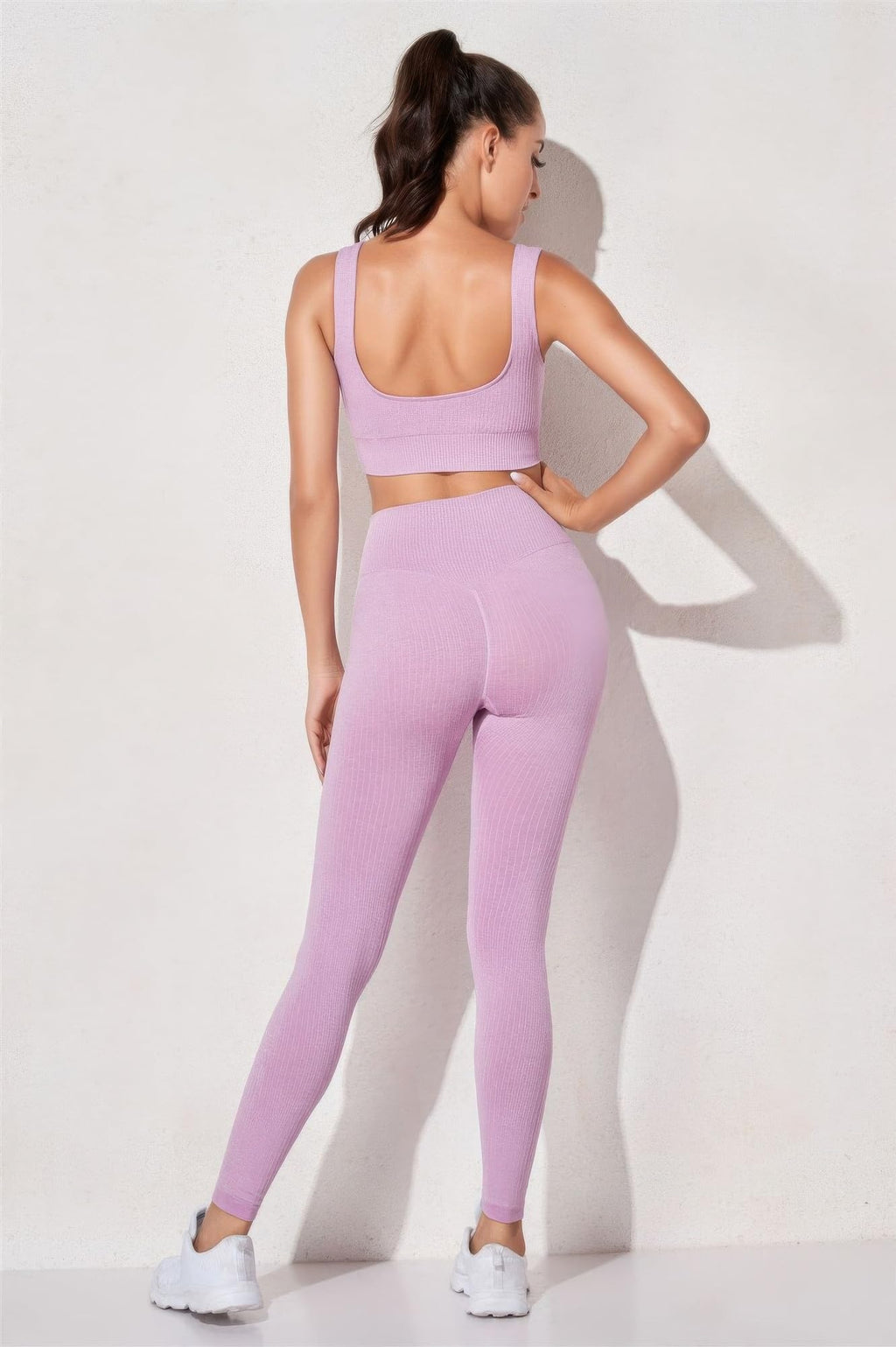 Women's Seamless Crop Top and Full-Length Leggings Set