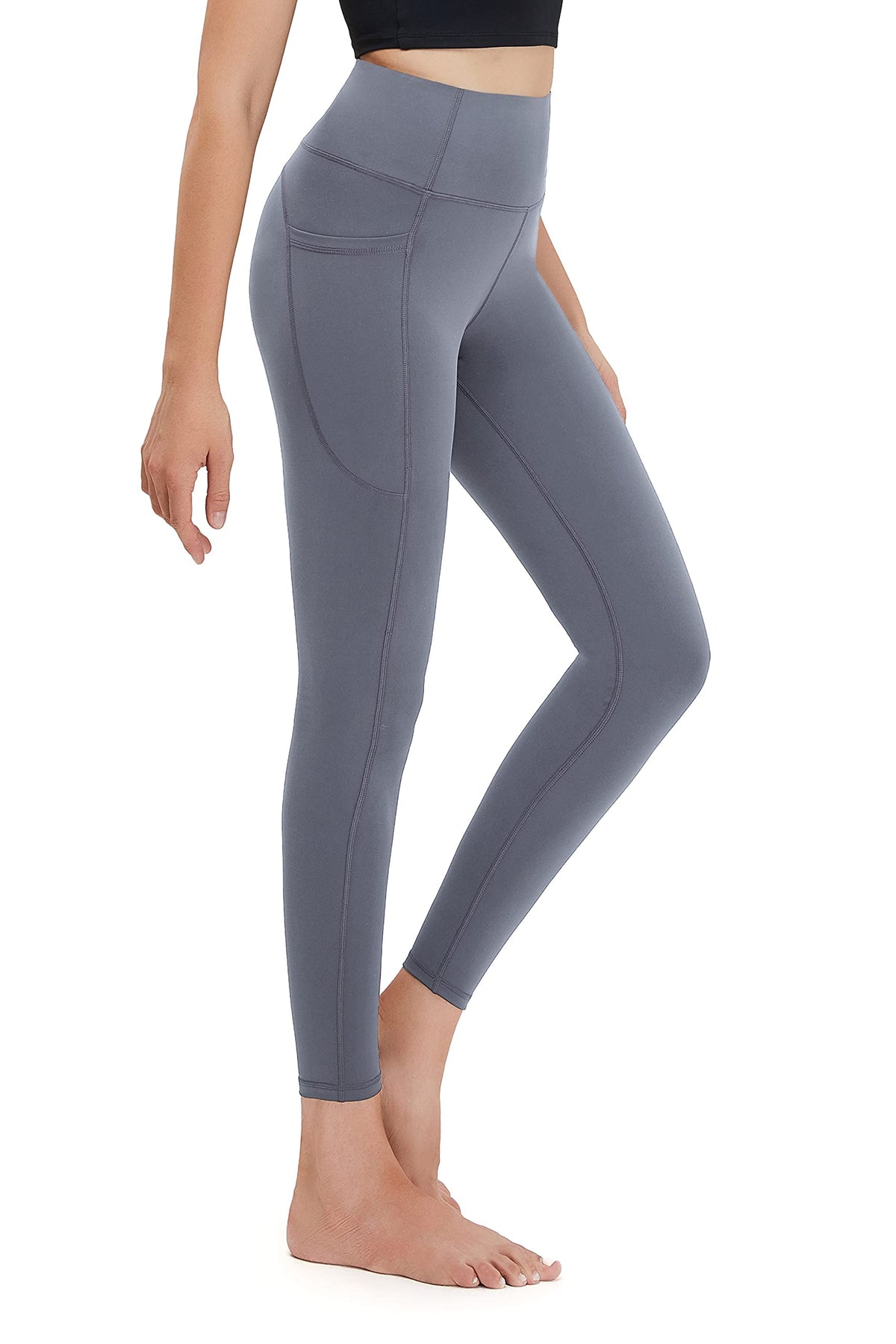 Women's High-Waist Yoga Leggings with Side Pockets, 25 in