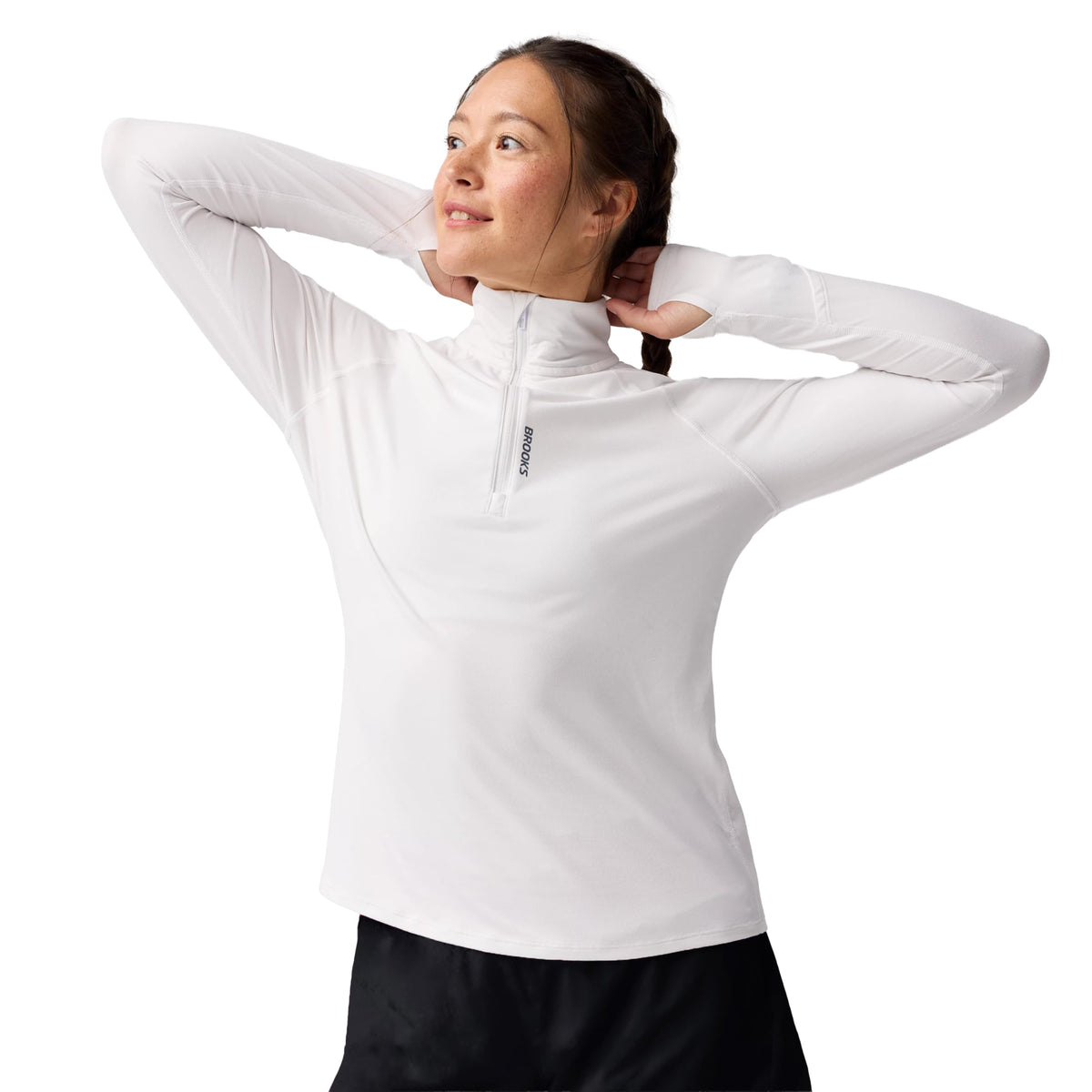 Women's Stretch Half-Zip Running Top with Watch Window
