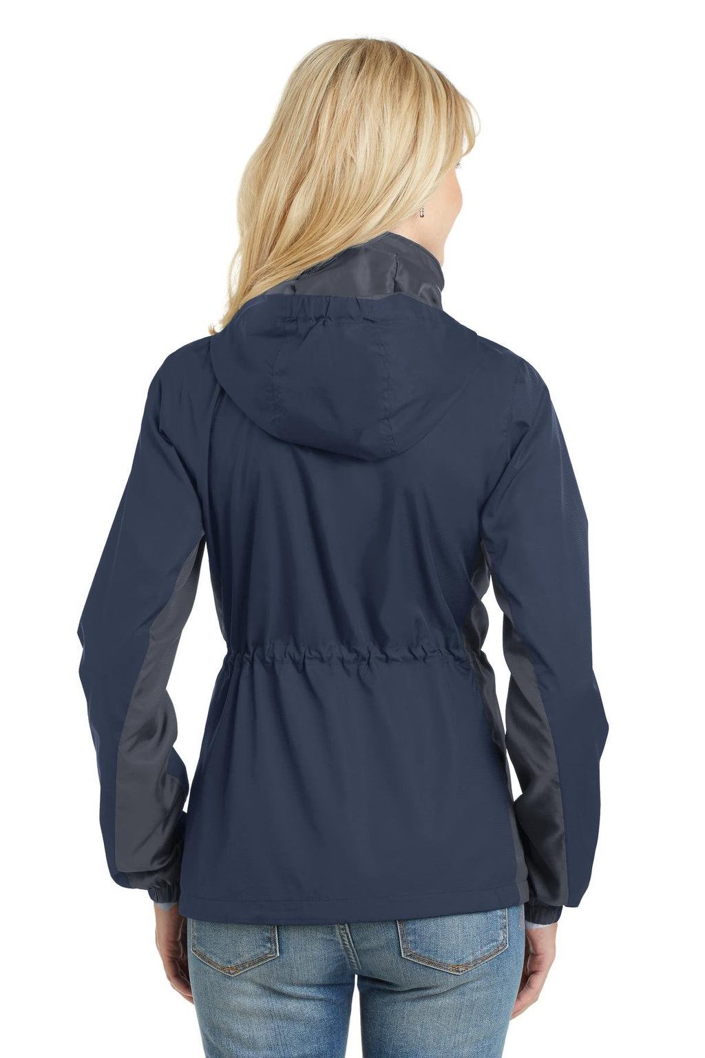 Women's Lined Wind Jacket, Navy/Grey, 3XL