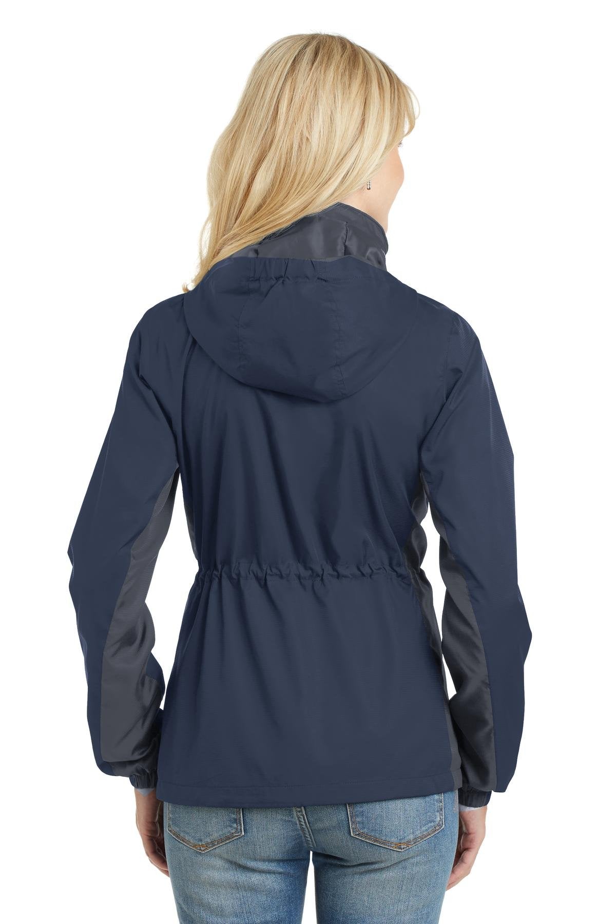 Women's Lined Wind Jacket, Navy/Grey, 3XL