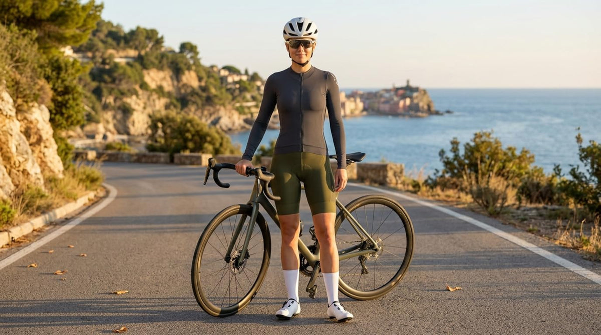 Women's Thermal Long-Sleeve Cycling Top with Rear Pockets