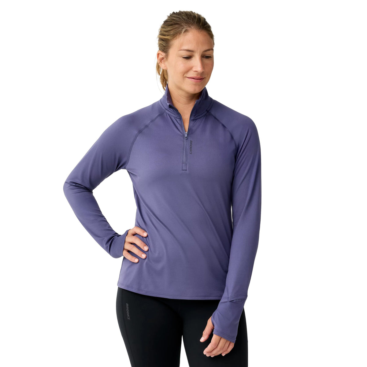 Women's Stretch Half-Zip Running Top with Watch Window