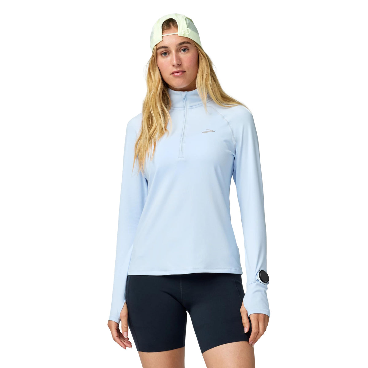 Women's Stretch Half-Zip Running Top with Watch Window