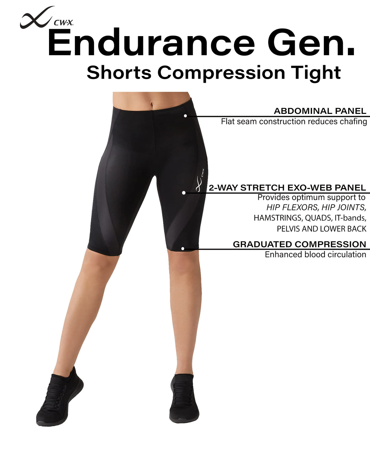 Women's Mid-Rise Compression Shorts with Support Panels