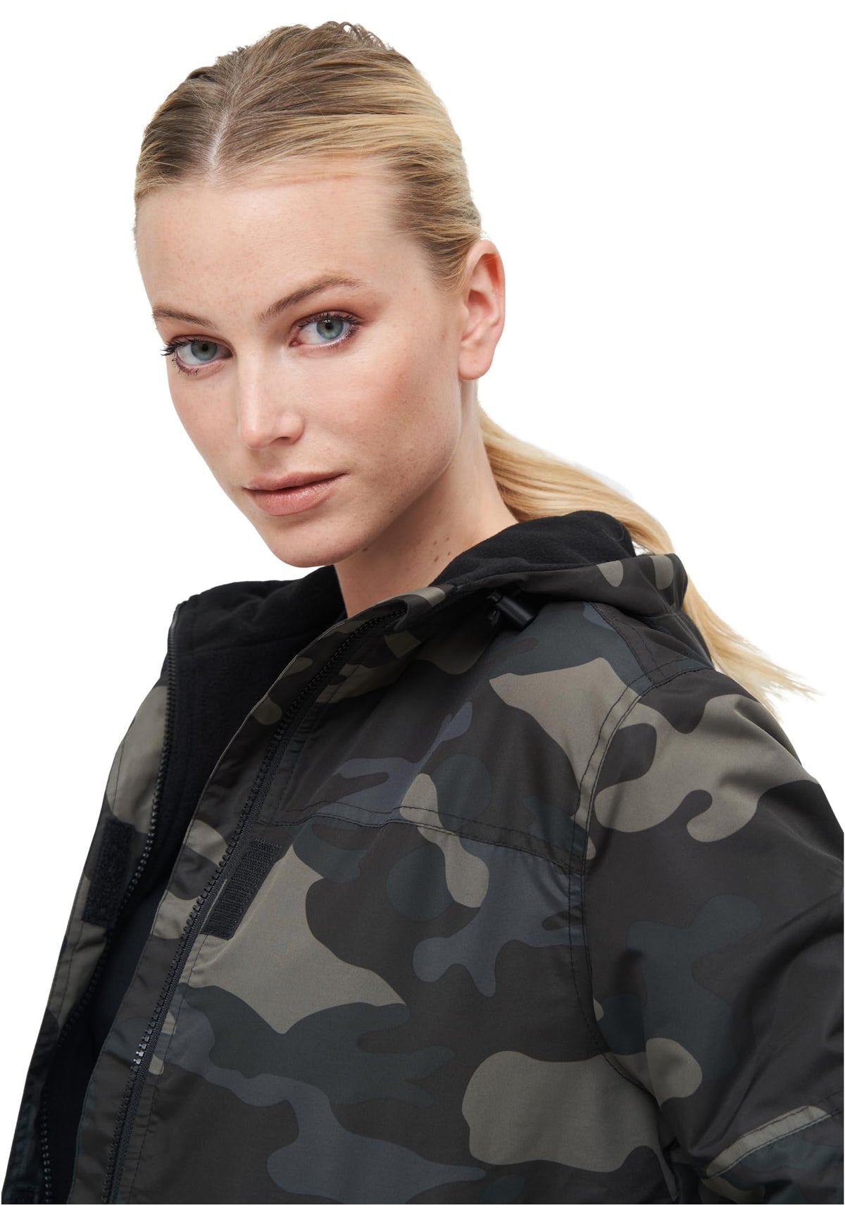 Women's Mesh-Lined Windbreaker, Dark Camo, XS