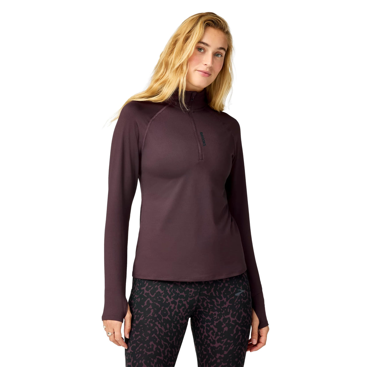 Women's Stretch Half-Zip Running Top with Watch Window
