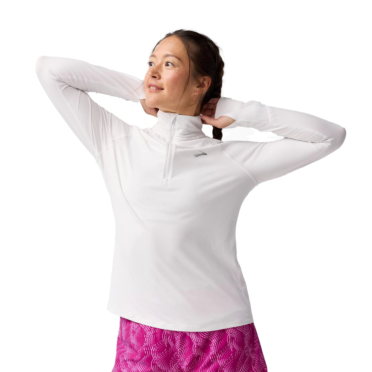 Women's Stretch Half-Zip Running Top with Watch Window