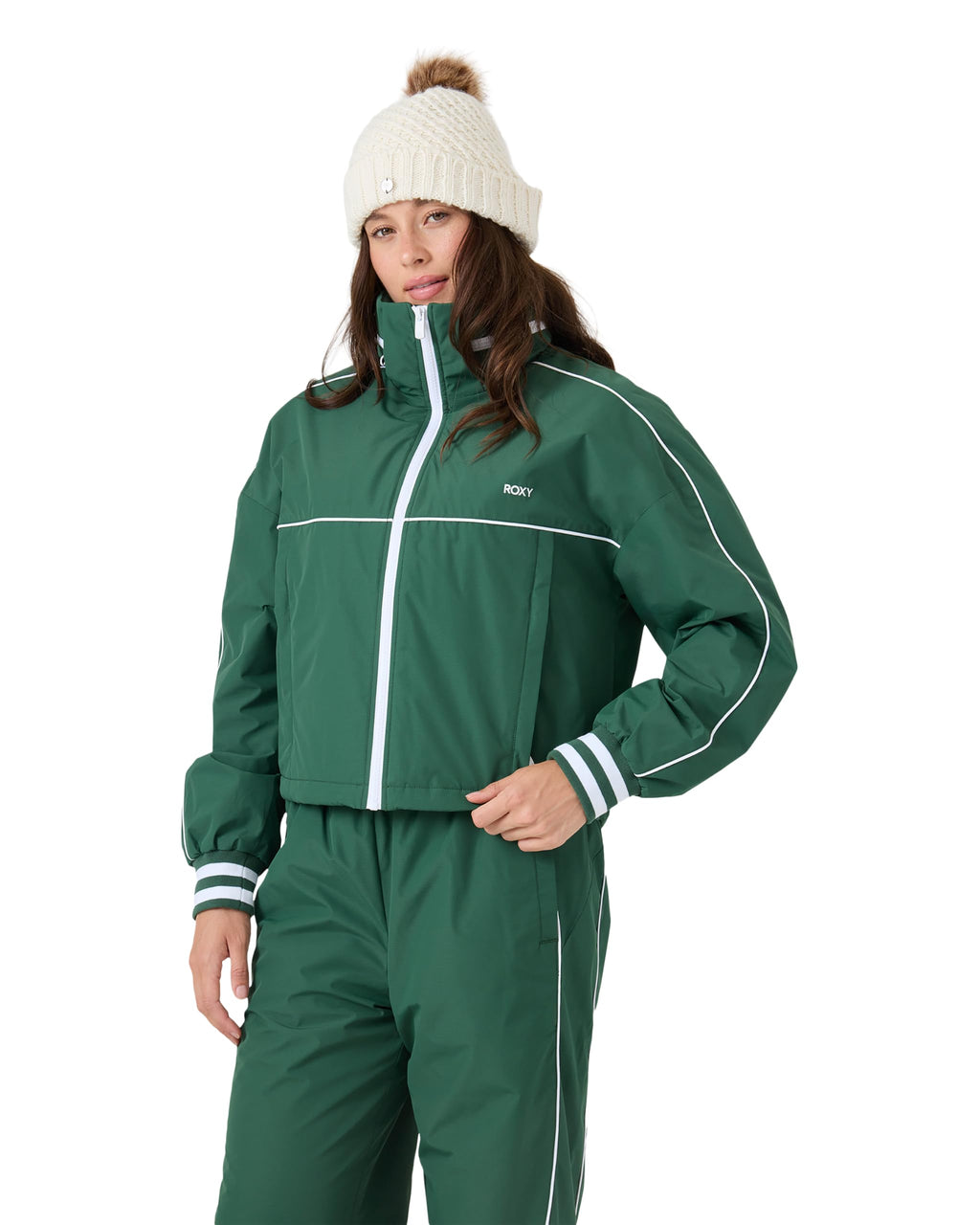 Women's Lightweight Insulated Track Jacket with Hidden Hood
