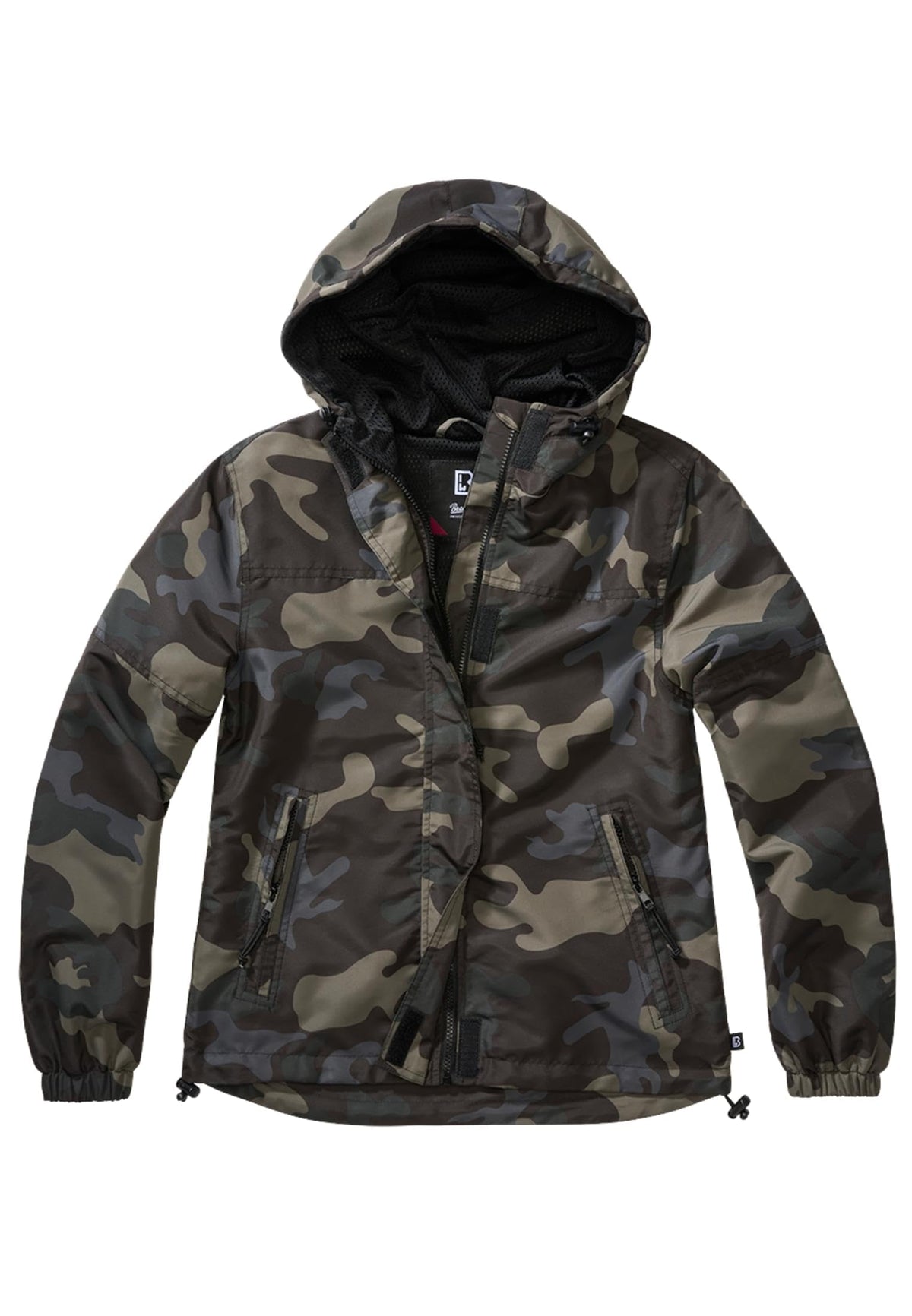 Women's Mesh-Lined Windbreaker, Dark Camo, XS